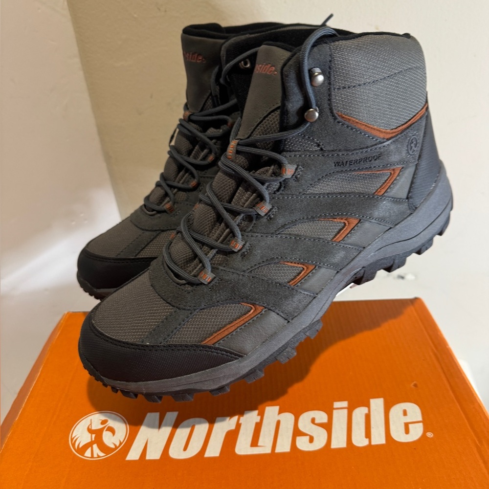 North Side Men's Gresham Waterproof Grey Hiking Boots 318123M987